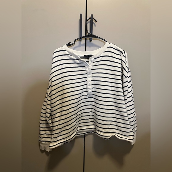 Rails Joan Sailor Stripe Navy Cotton Sweatshirt Size Medium - Picture 5 of 10